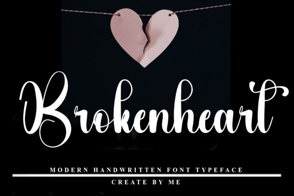 Brokenheart: A Festive Script Font for Editorial Design
