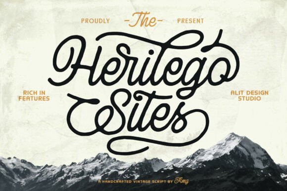 Herilego Sites: A Vintage Script Font for Timeless Branding